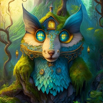 bajkowe ilustracje domy złoto szklane kule g&oacute;ry fantazja sny