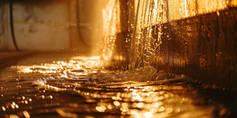 Golden Hour Sunlight Reflecting on Tranquil Water Surface