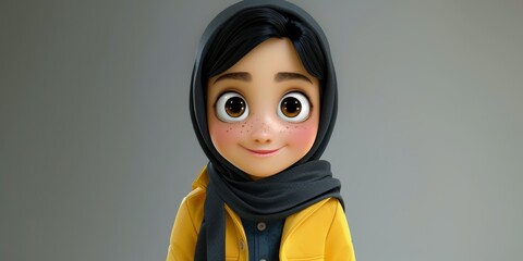 Muslim cartoon and backdrop animation illustration. Mockup character or studio. Innovative, realistic. Inspiration in cutting-edge graphics, design, and creativity.