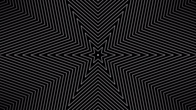 Star lines pattern motion design. abstract geometric background.Abstract star shapes line pattern seamless looping on dark black background
