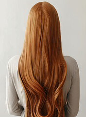Naklejka premium Close-up photo of a woman's shiny healthy ginger or red hair isolated on a white background
