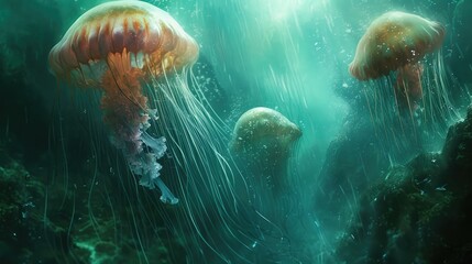 Enchanted Ocean: Ethereal Jellyfish Symphony