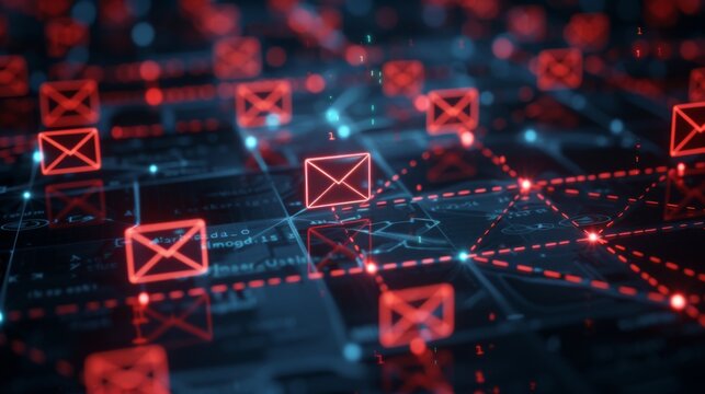 Digital Email Network Visualization at Night