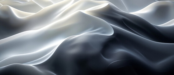 Obraz premium Elegant Abstract Silver and Black Satin Fabric Texture