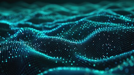 Cyber Constellation: Glowing Dots in Interwoven Patterns
