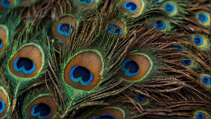 colorful feathers of peacock close-up from Generative AI