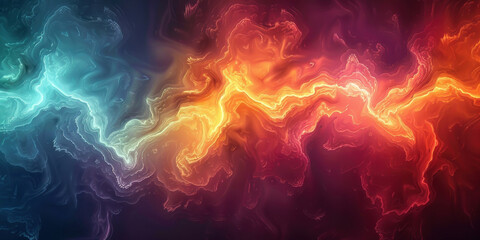 Vibrant Flames of Red, Blue, and Yellow on a Dark Background Illuminate the Scene in an Explosion of Color