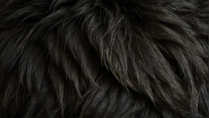 black fur close-up texture from Generative AI - obrazy, fototapety, plakaty