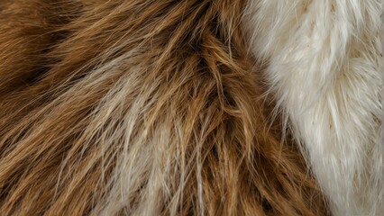 brown and white fur close-up texture from Generative AI - obrazy, fototapety, plakaty