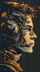 Obraz premium Cybernetic enhancements merging humans with machinery