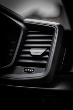 Car air vent close-up. Car interior. Air conditioning