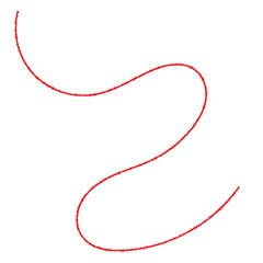 red thread isolated on white background
