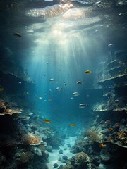 The seabed with fish.