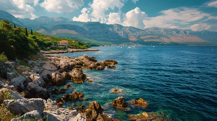 Poster Rocky seacoast landscape. Adriatic sea Montenegro © Natia