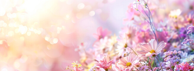 Fototapeta na wymiar Bouquet of flowers. Floral background. Soft focus. Mother's day background.