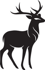 deer black silhouette vector design with white color background