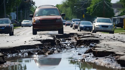 Melting Asphalt and Warping Roads Posing Challenges for Vehicles in Summer Heat