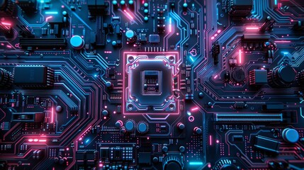 Obraz premium CPU concept. Motherboard digital chip. Technology science background.