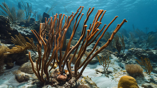 Sea rod bent Plexaura flexuosa found in Bonaire Leewar