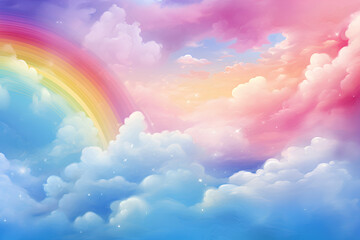 fantasy rainbow in beautiful abstract sky