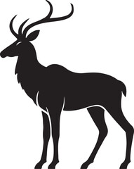 deer black silhouette vector design with white color background