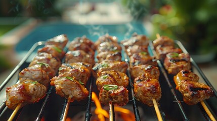 Bbq grill by the pool, summer party