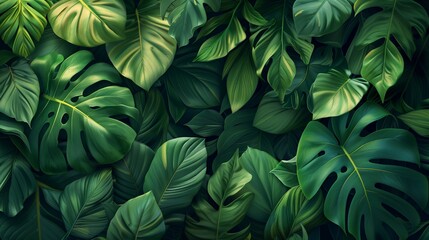 Tropic leaves background - 786437539