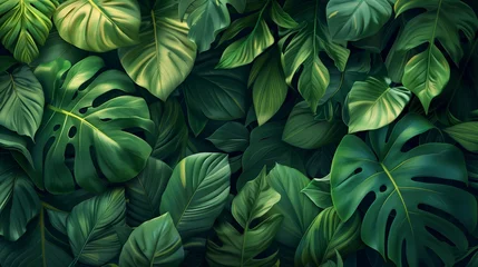 Fotobehang Tropic leaves background © castecodesign