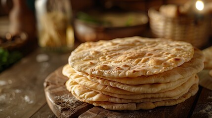 Homemade pita bread rustic