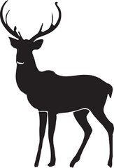 Obraz premium deer black silhouette vector design with white color background