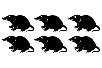 Mole silhouette vector illustration white background