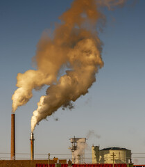 Air pollution with smoke from factory chimneys - 786438788