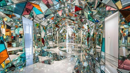 Kaleidoscopic Mirrored Corridor:An Immersive Installation Exploring Perception and Geometry