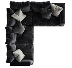 Top view of sofa, transparent image
