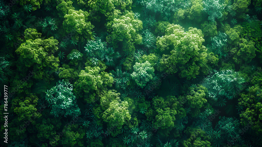 Wall mural a view of a forest from above.