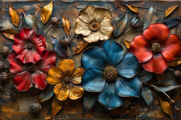 panel wall art,with flower designs