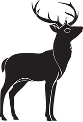 deer black silhouette vector design with white color background