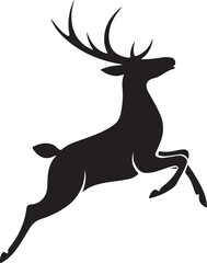 deer black silhouette vector design with white color background