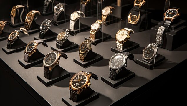 Upscale watch boutique with a curated collection of luxury watches.