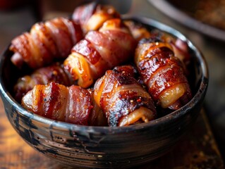 a bowl of pigs in blankets