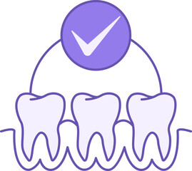 Colored Teeth Icon. Vector Icon of Teeth Standing in a Row. Dental Care. Medicine and Dentistry Concept