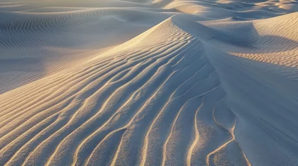 Tuinposter Canarische Eilanden Expanses of desert landscapes with grains of sand shimmering in the warm sunlight