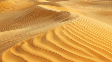 Expanses of desert landscapes with grains of sand shimmering in the warm sunlight