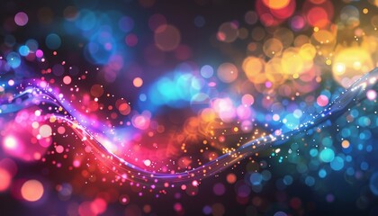 A colorful swirl of light and dark colors with many small dots by AI generated image