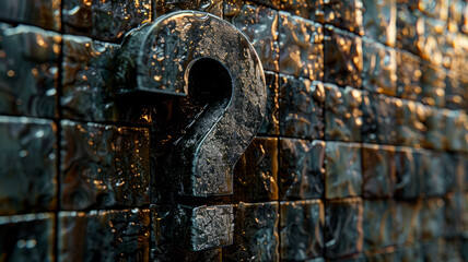 A rusty metal padlock on a textured surface.