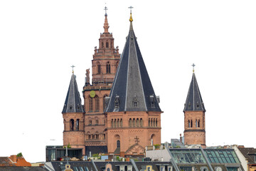 Obraz premium Mainzer Dom Domsilhouette freigestellt isoliert ausgeschnitten