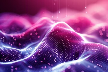 Fototapeta premium Glowing Lights in Abstract Space, a technological Fantasy.