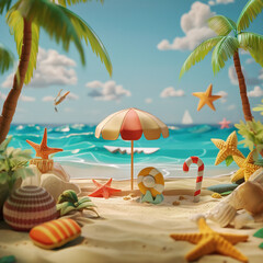 Summer miniature Beach 