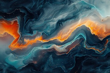 4K Abstract wallpaper colorful design, shapes and textures, colored background, teal and orange...