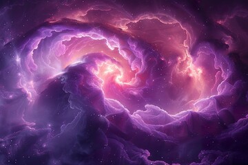 An abstract purple background with a bright purple swirl - obrazy, fototapety, plakaty